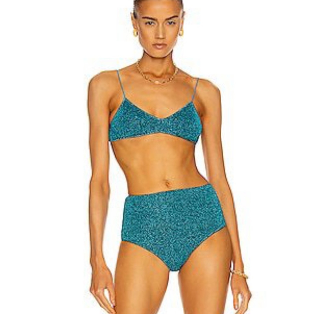 NWT! Oseree x revolve glitter high waist bikini set